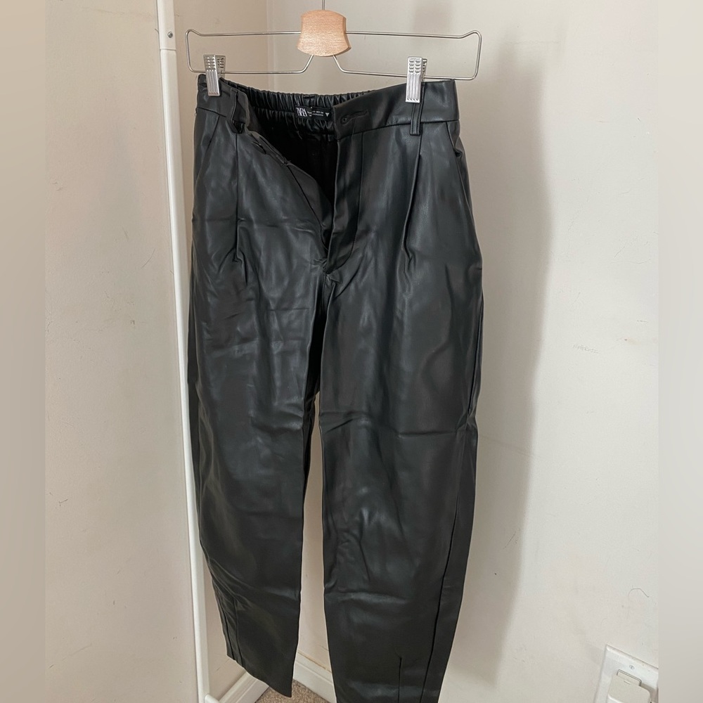 Zara faux leather trousers
